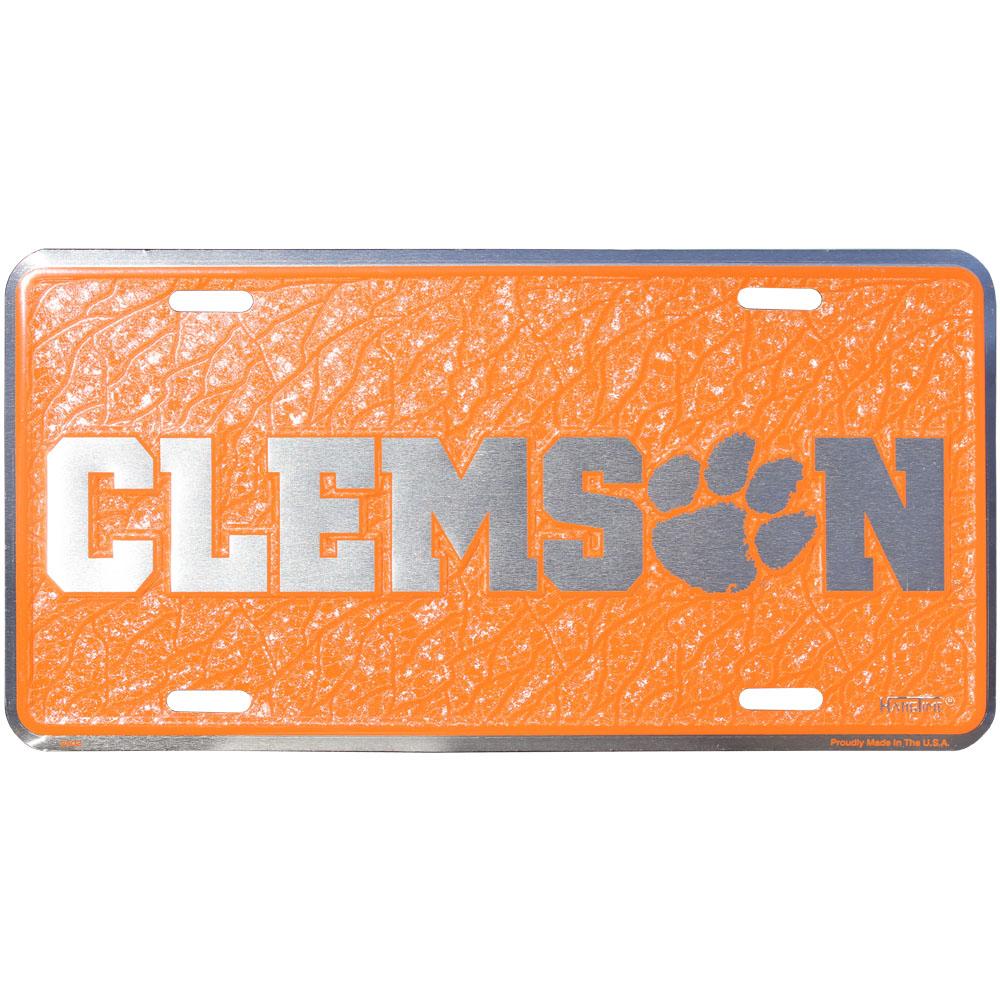 Clemson Tigers Mosaic Metal License Plate