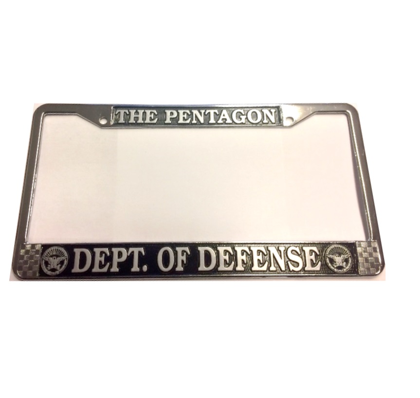 Pentagon Dept. Of Defense License Plate Frame  Free Screw Caps with this Frame