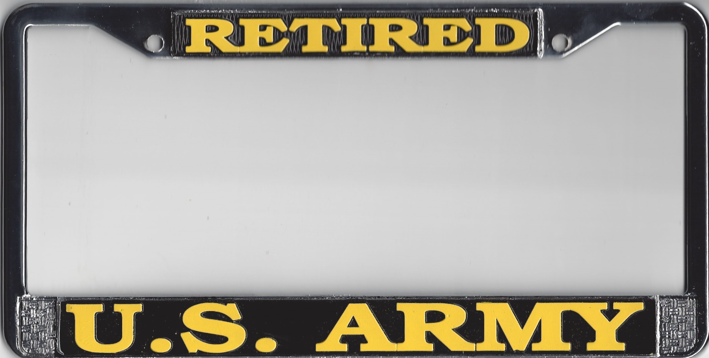 U.S. Army Retired Chrome License Plate Frame   Free SCREW Caps with this Frame