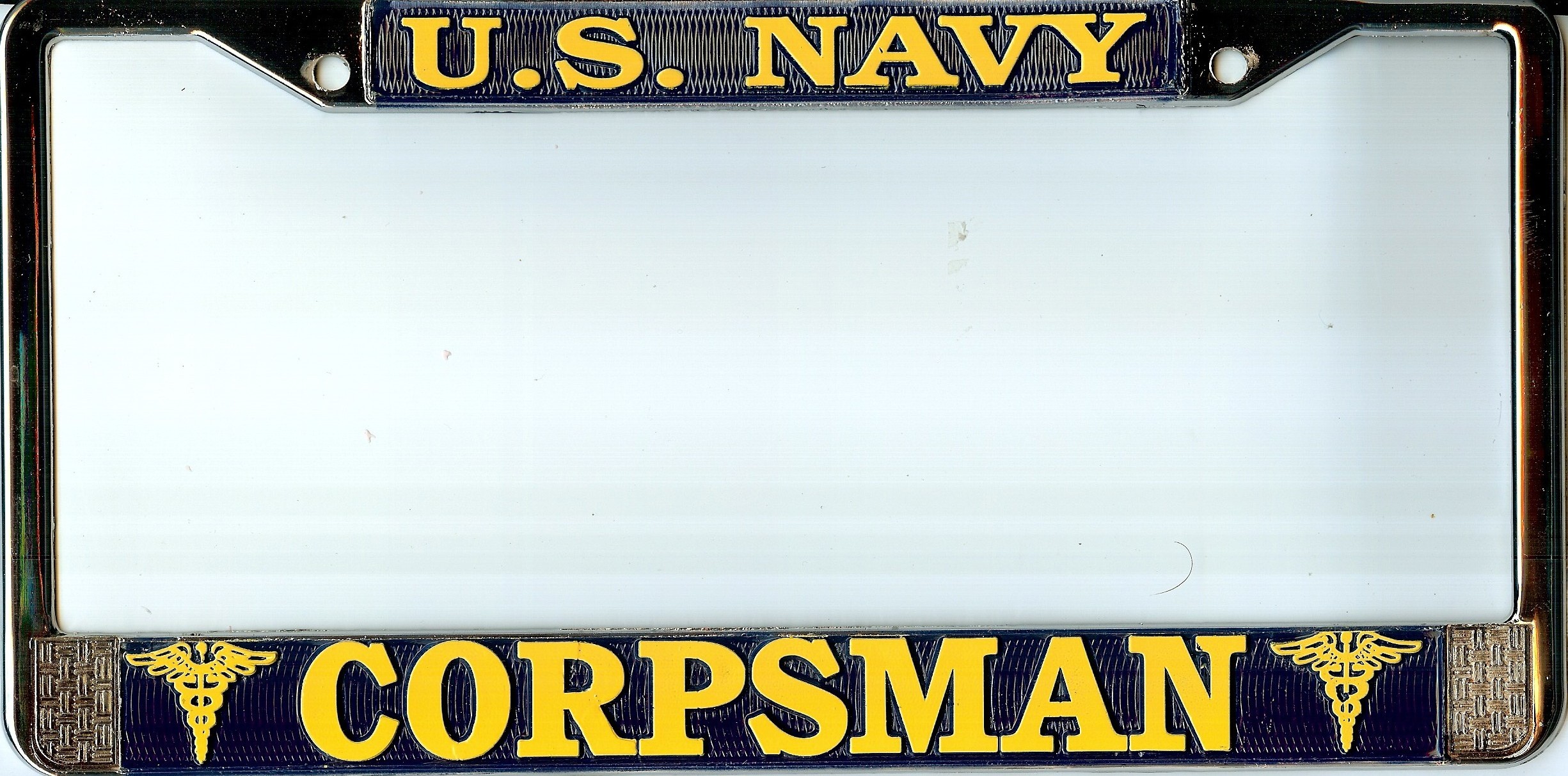 U.S. Navy Corpsman License Plate Frame Free Screw Caps INcluded