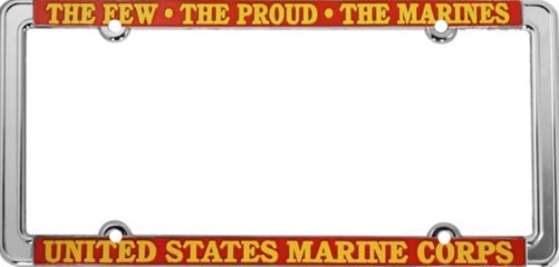 The Few The Proud The Marines Chrome Thin Rim License Plate Frame