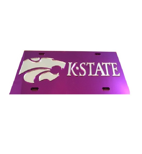 Kansas State Wildcats Purple Laser License Plate