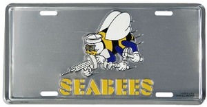 Seabees Anodized License Plate
