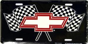 Chevy Racing Flags License Plate
