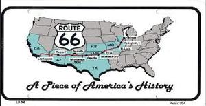 Route 66 - A Piece of America's History License Plate