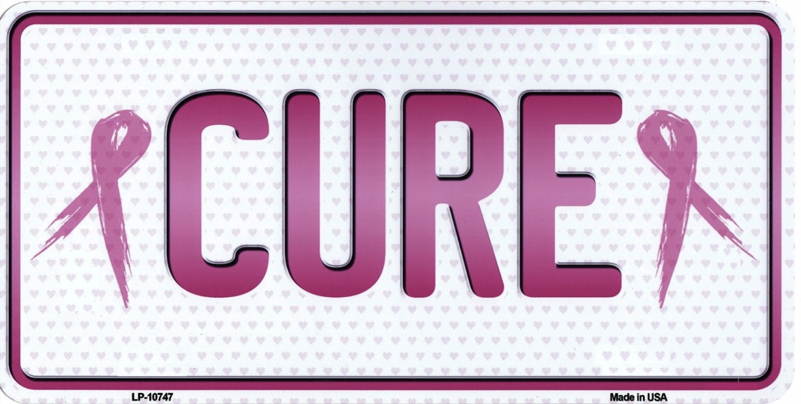 Cure Ribbons Metal License Plate SIGN