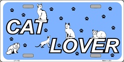 Cat Lover with Paws License Plate