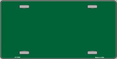 Green Solid Background Metal LICENSE PLATE
