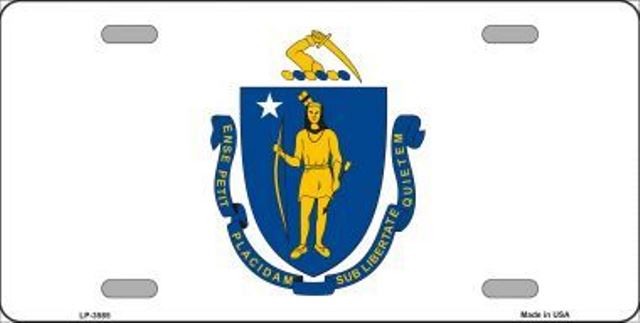Massachusetts State FLAG Metal License Plate