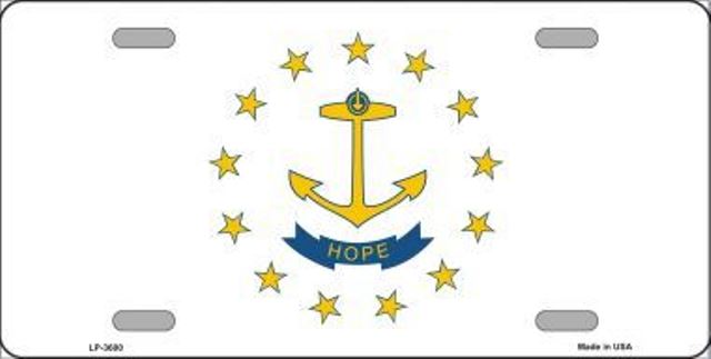 Rhode Island State FLAG Metal License Plate