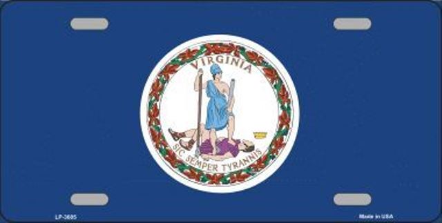 Virginia State FLAG Metal License Plate