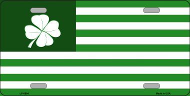 Green Shamrock FLAG Metal License Plate