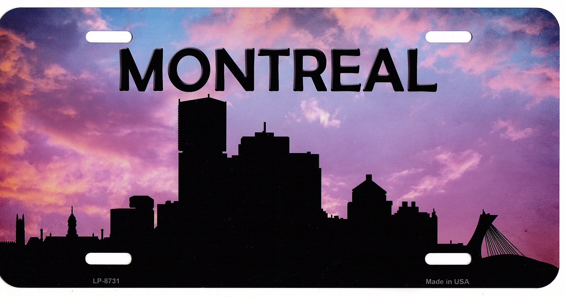 Montreal Skyline Silhouette Metal LICENSE PLATE