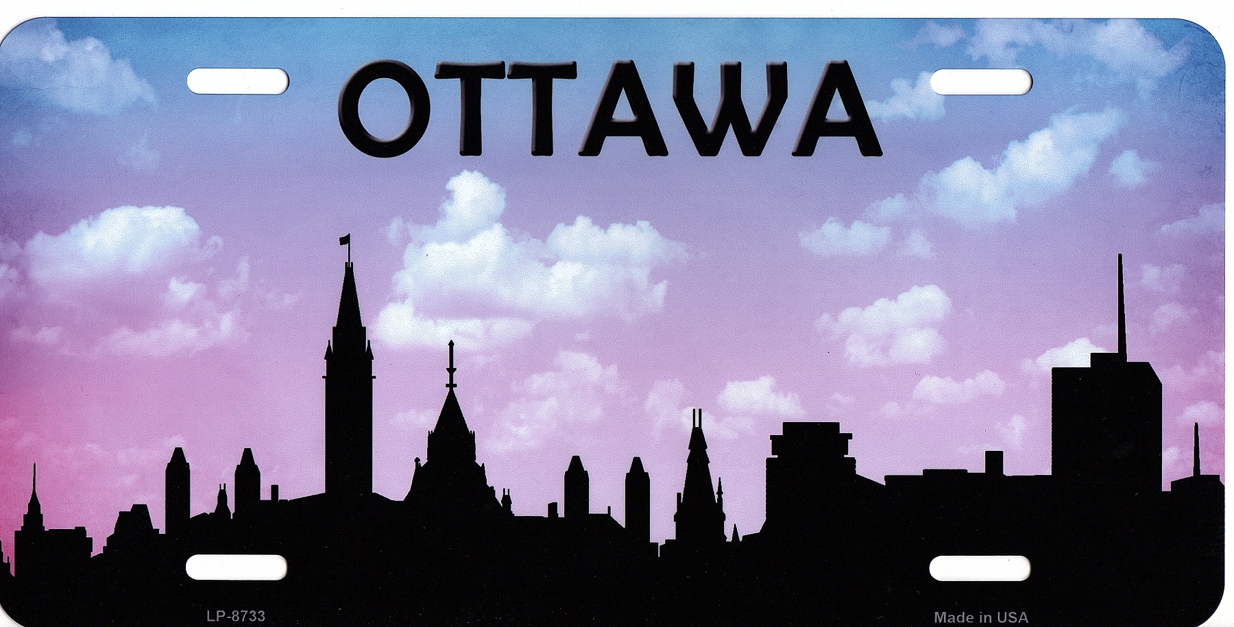 Ottawa Skyline Silhouette Metal LICENSE PLATE