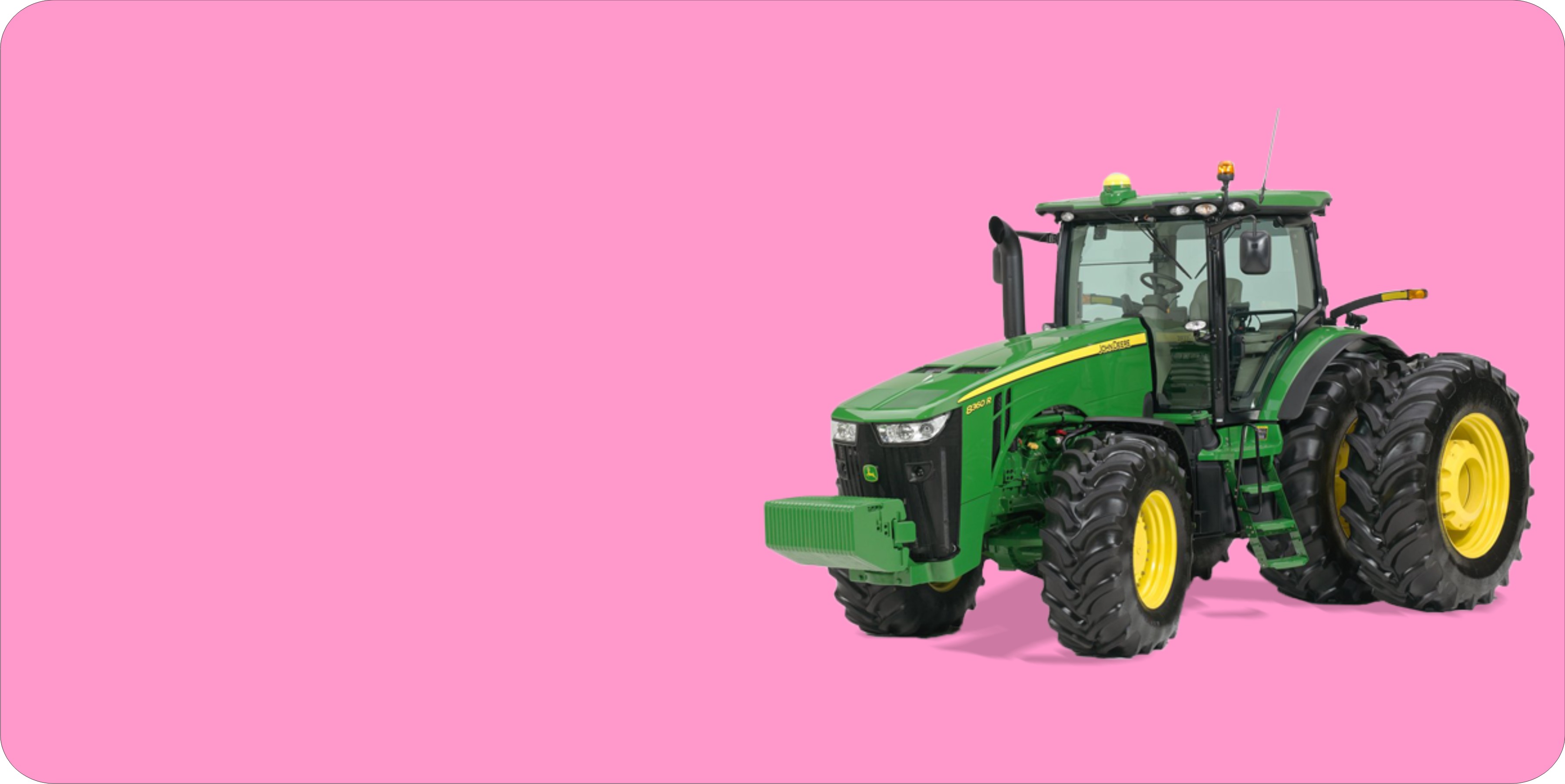 JOHN DEERE Tractor Offset On Pink Plate