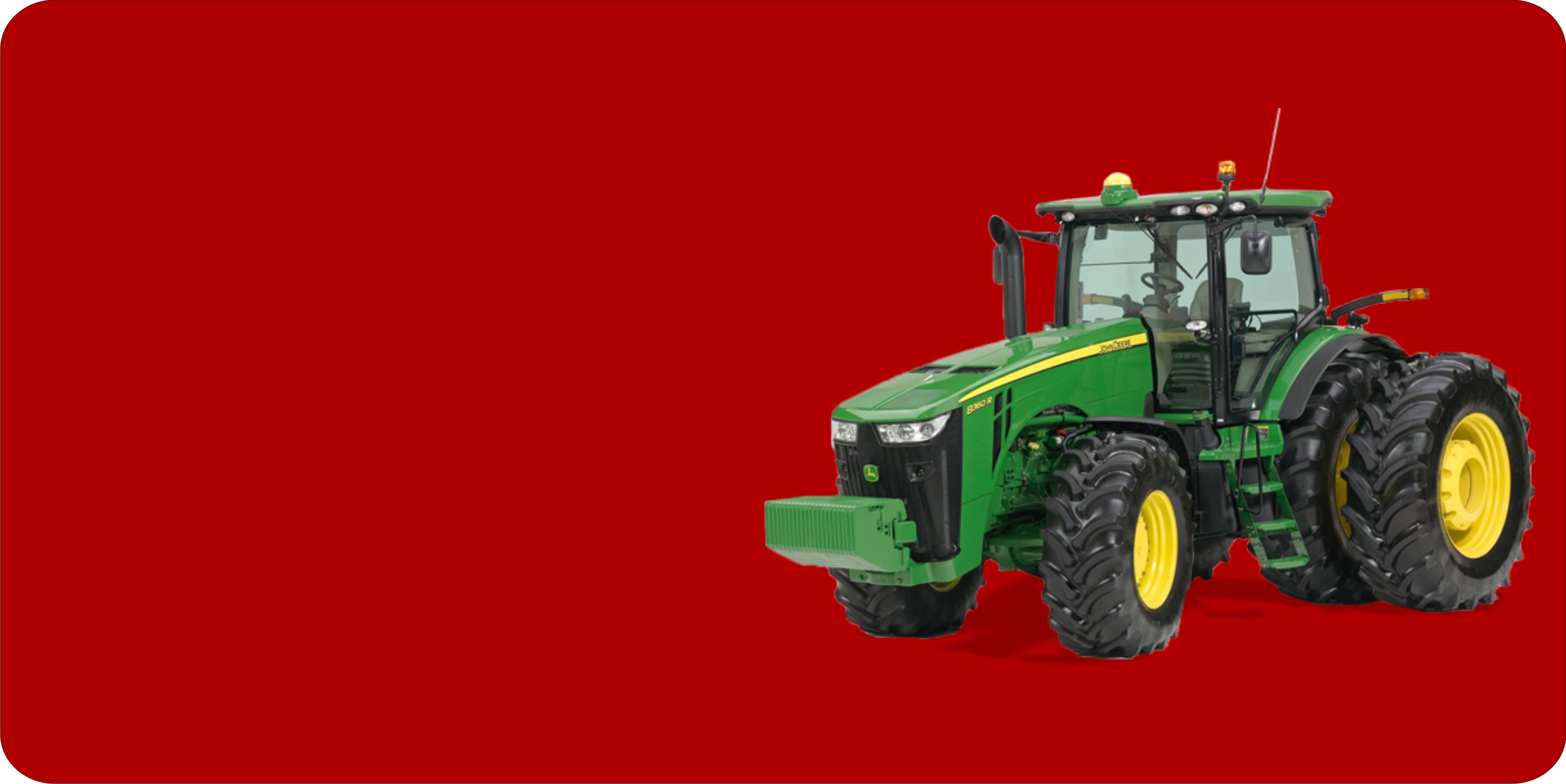 John Deere Tractor Offset On Red PLATE