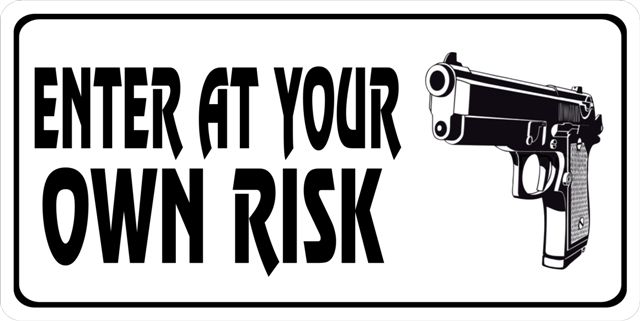 Enter At Your Own Risk Photo License Plate