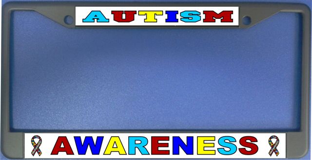 Autism Awareness Photo License Plate Frame  Free SCREW Caps with this Frame
