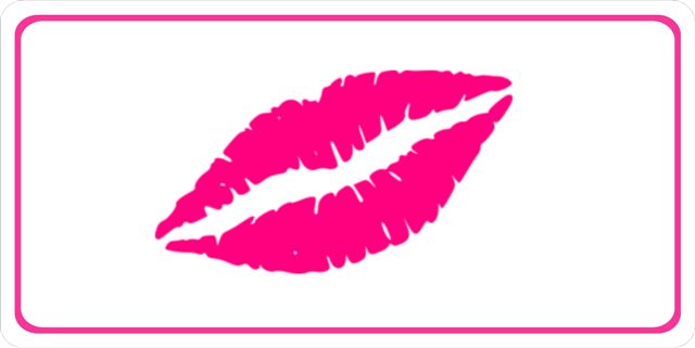 Pink Lips Photo LICENSE PLATE  Free Personalization on this PLATE
