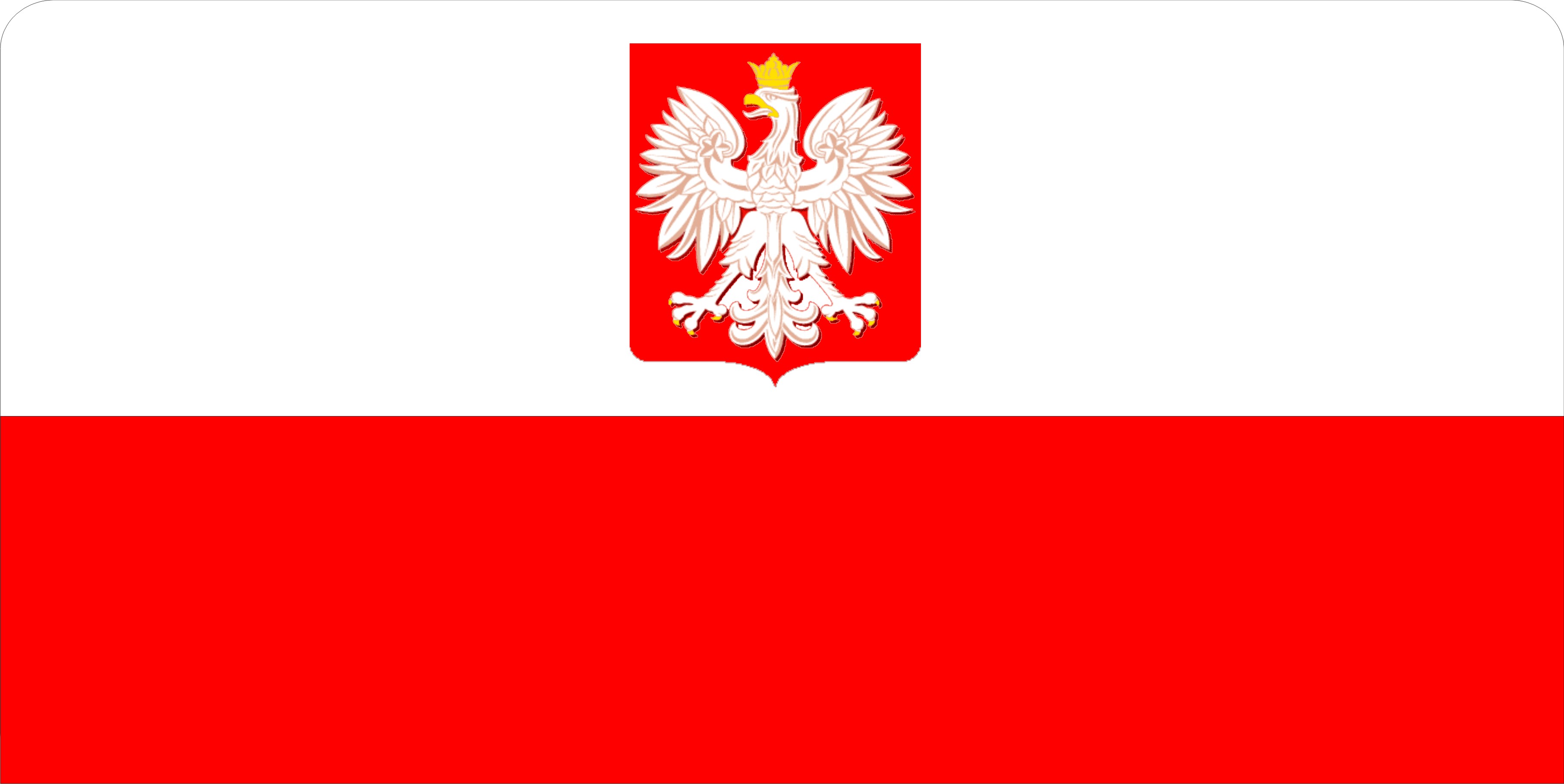 Polish FLAG Photo license Plate  Free Personalization on this Plate