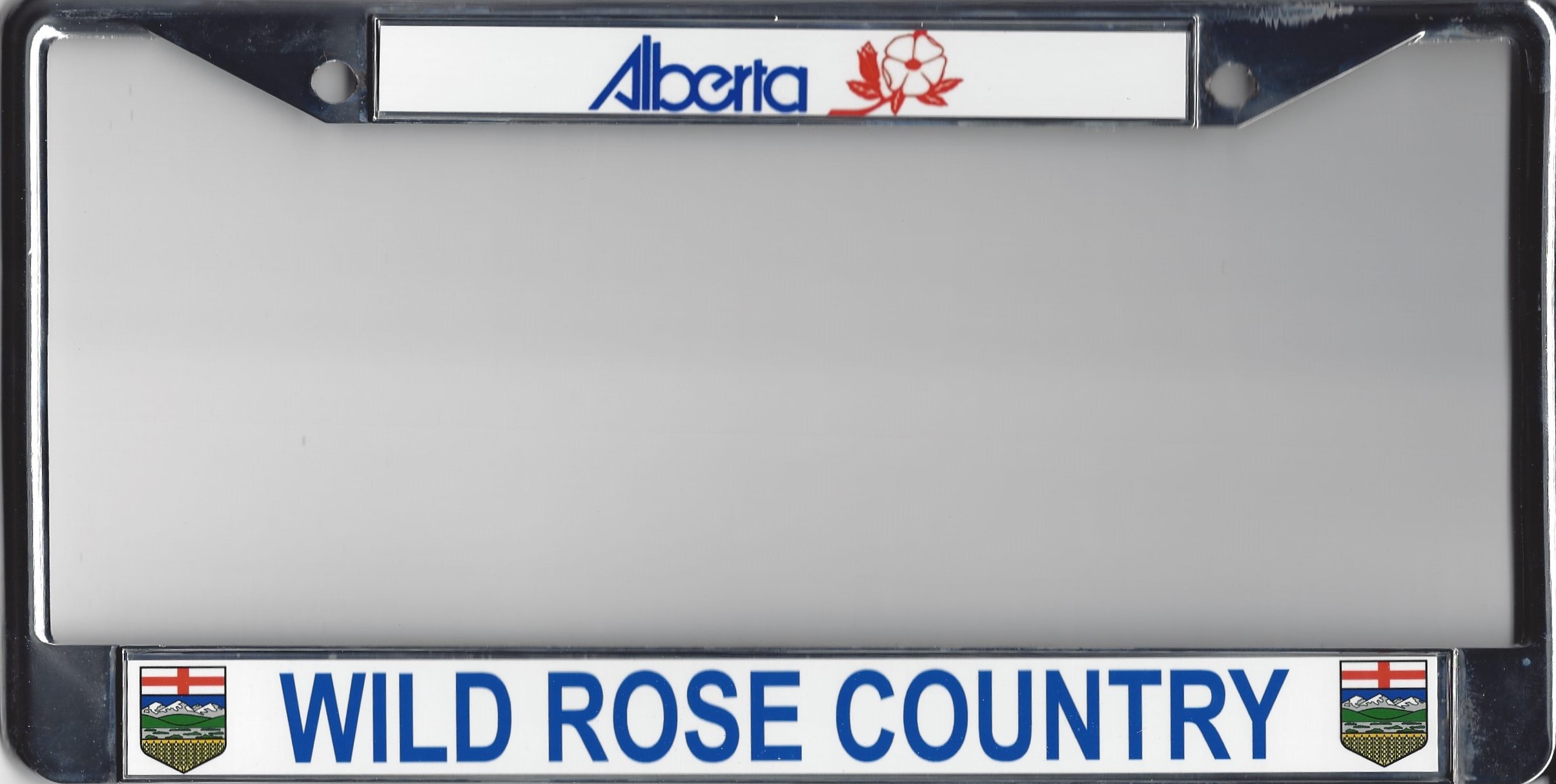 Alberta Wild Rose Country License Plate Frame  Free SCREW Caps with this Frame