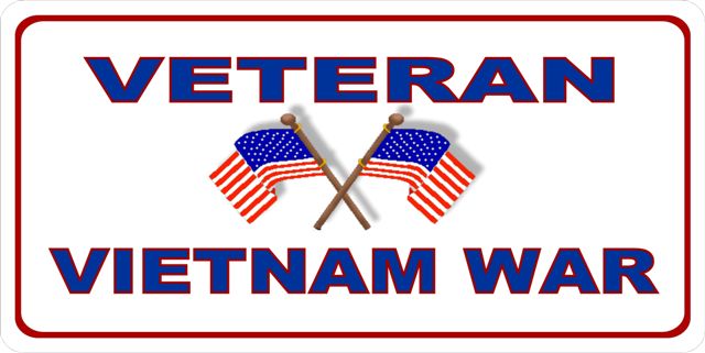 Veteran Vietnam War Photo LICENSE PLATE