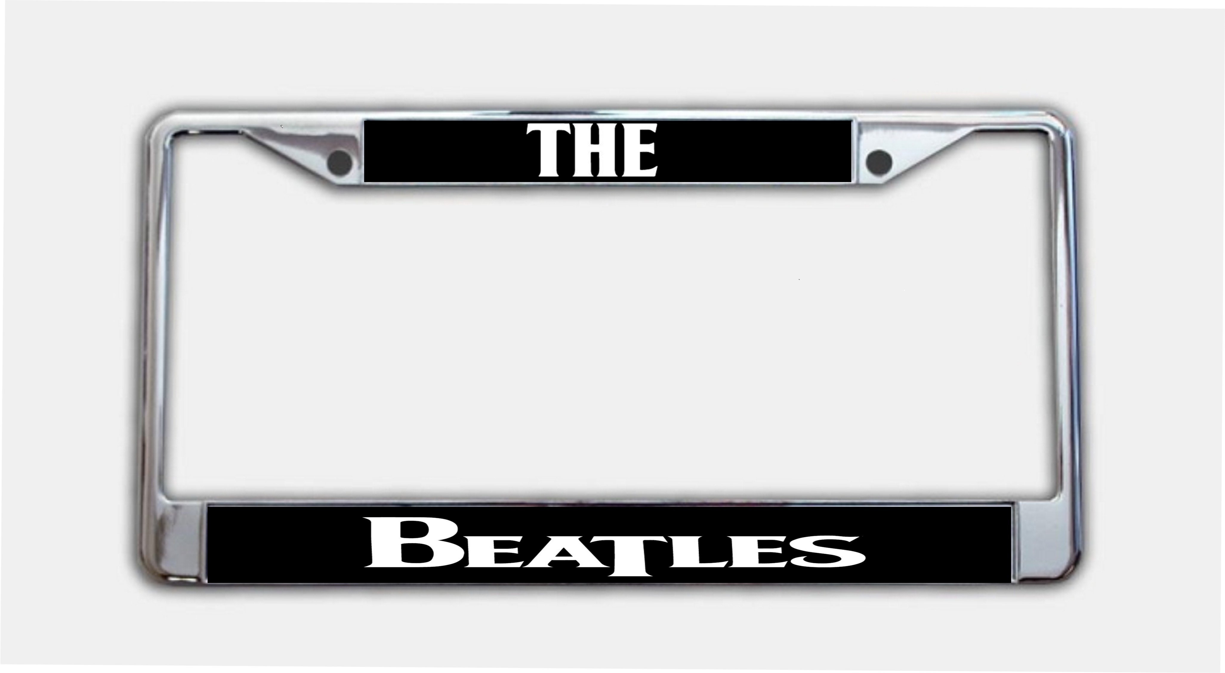 The Beatles Black Photo License Plate Frame  Free SCREW Caps with this Frame