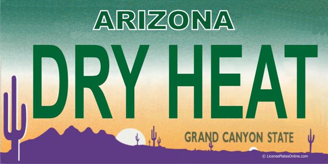 Arizona DRY HEAT Photo LICENSE PLATE   Free Personalization on this PLATE