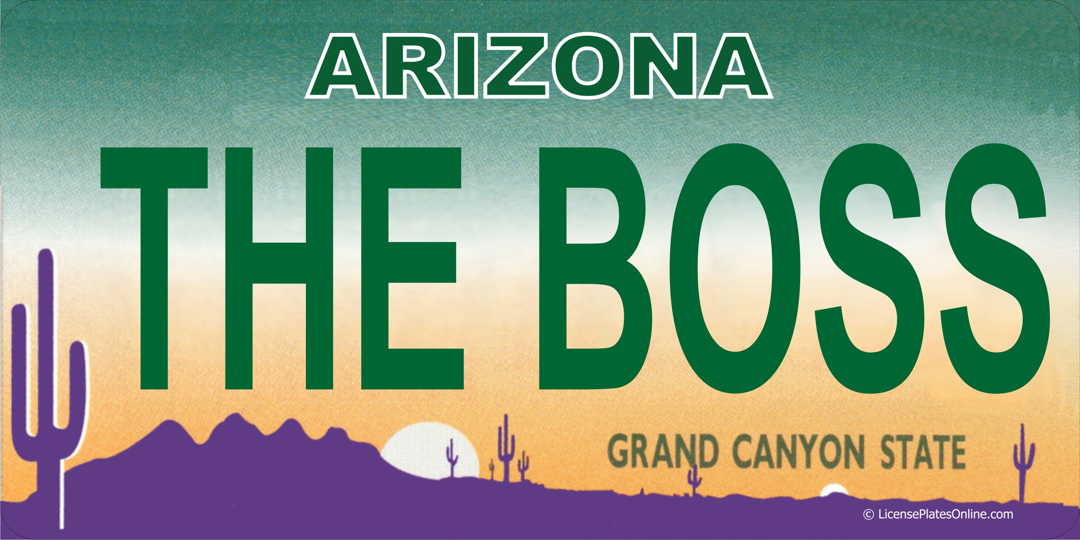 Arizona THE BOSS Photo LICENSE PLATE   Free Personalization on this PLATE