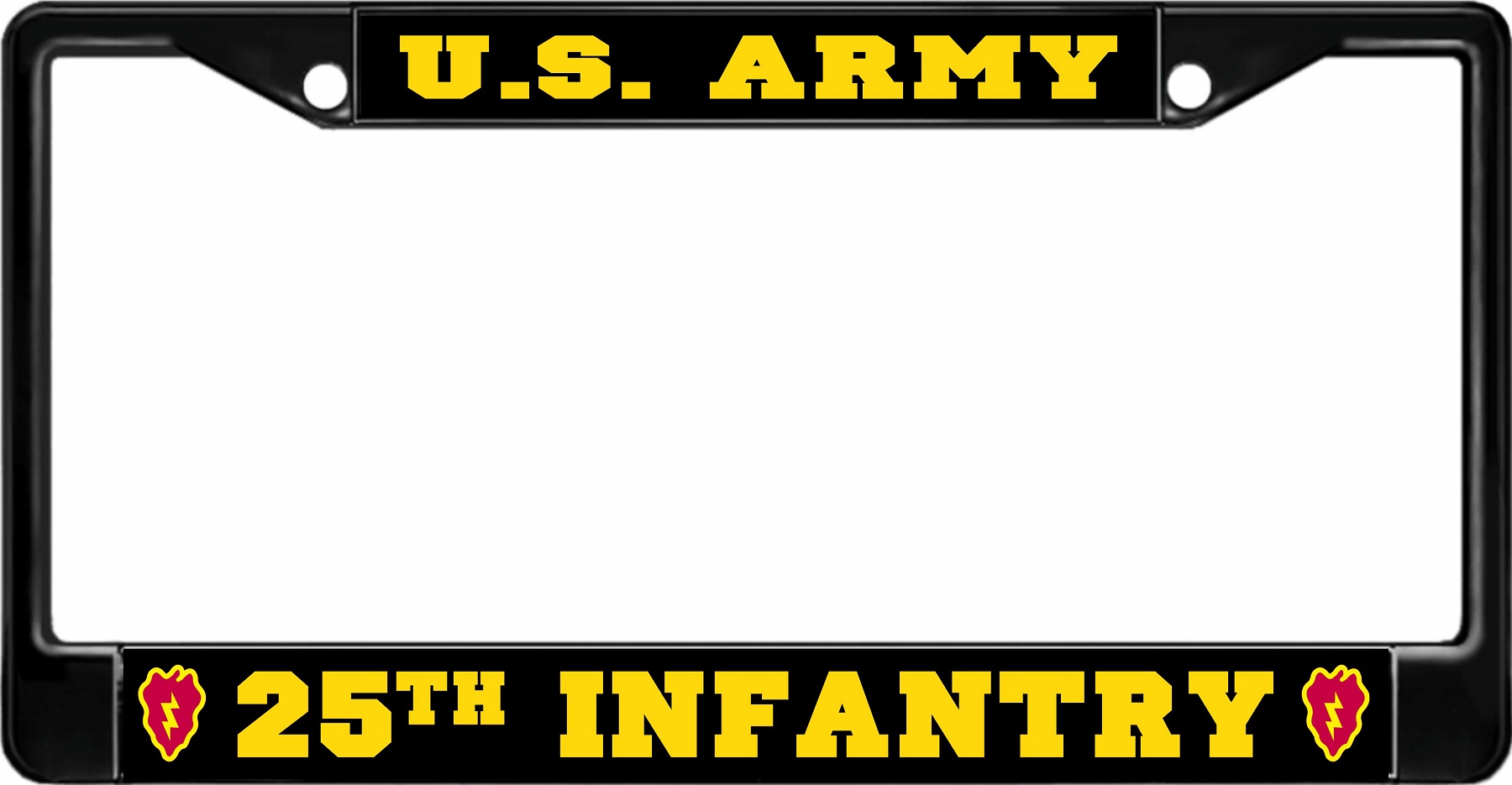 U.S. Army 25th Infantry Black License Plate FRAME