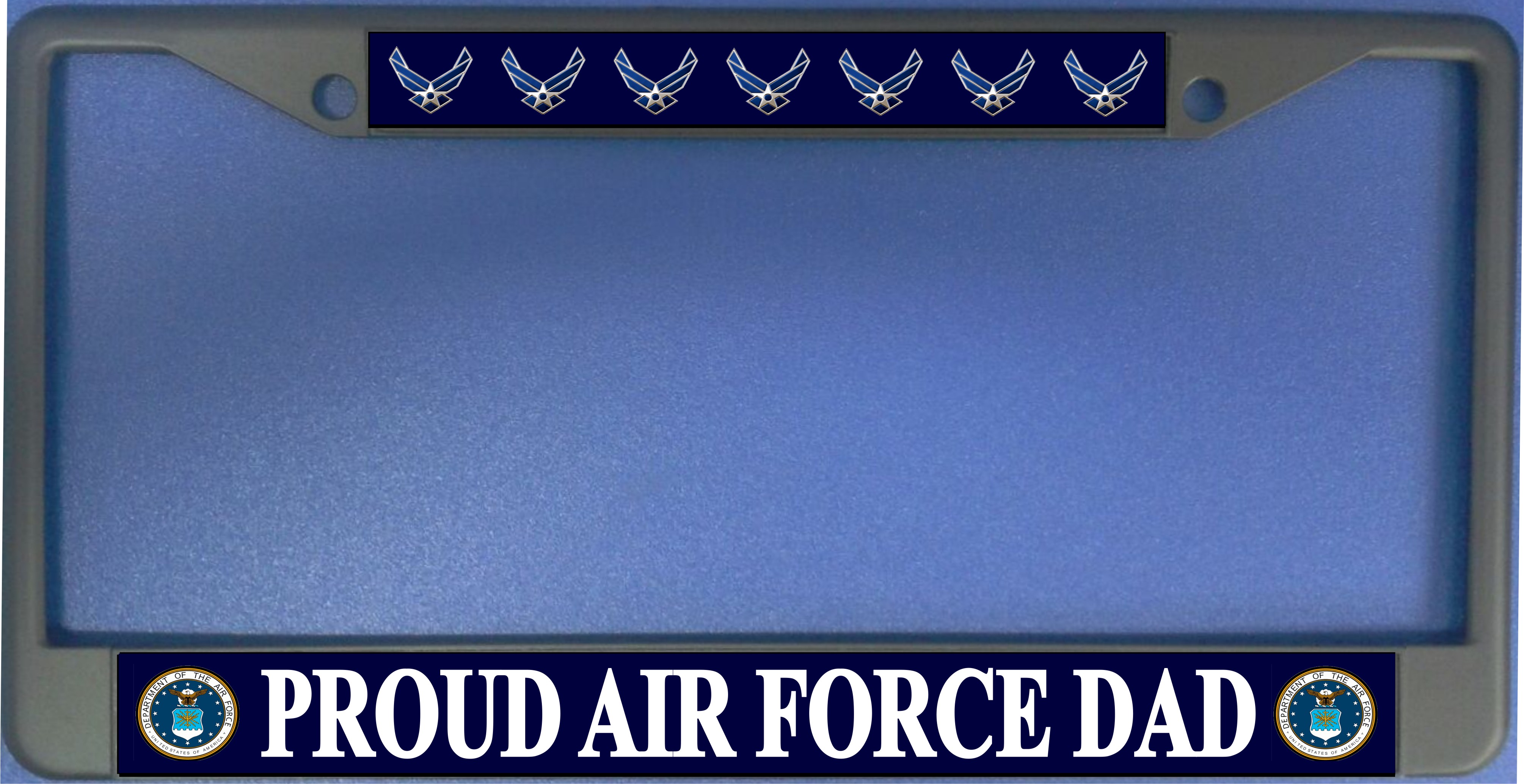 Proud Air Force Dad Photo License Plate Frame  Free SCREW Caps with this Frame