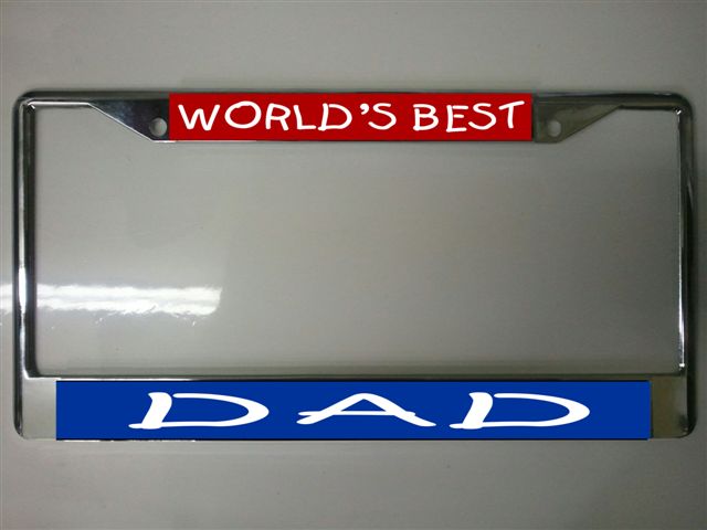 World's Best Dad Photo LICENSE PLATE Frame Free Screw Caps with this Frame