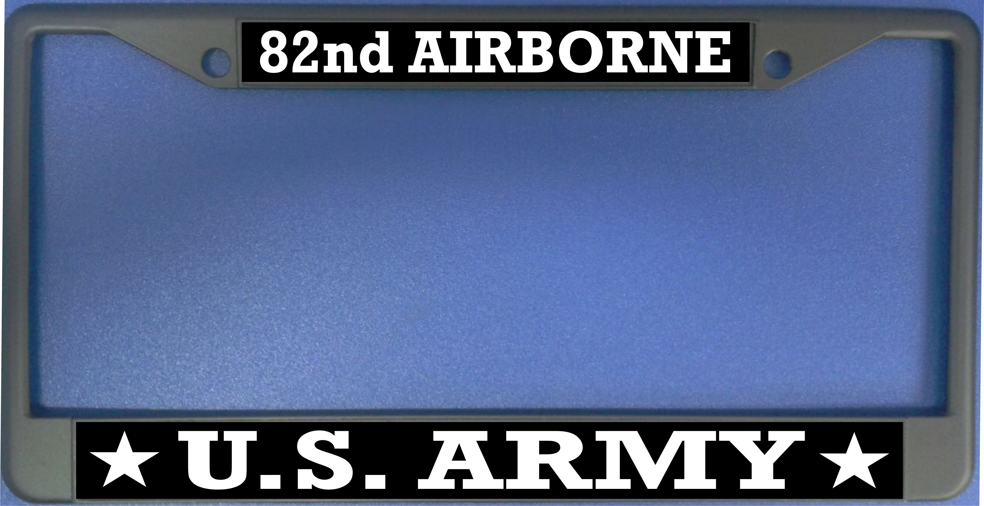 U.S. ARMY 82nd Airborne Photo License Plate Frame  Free Screw CAPs with this Frame