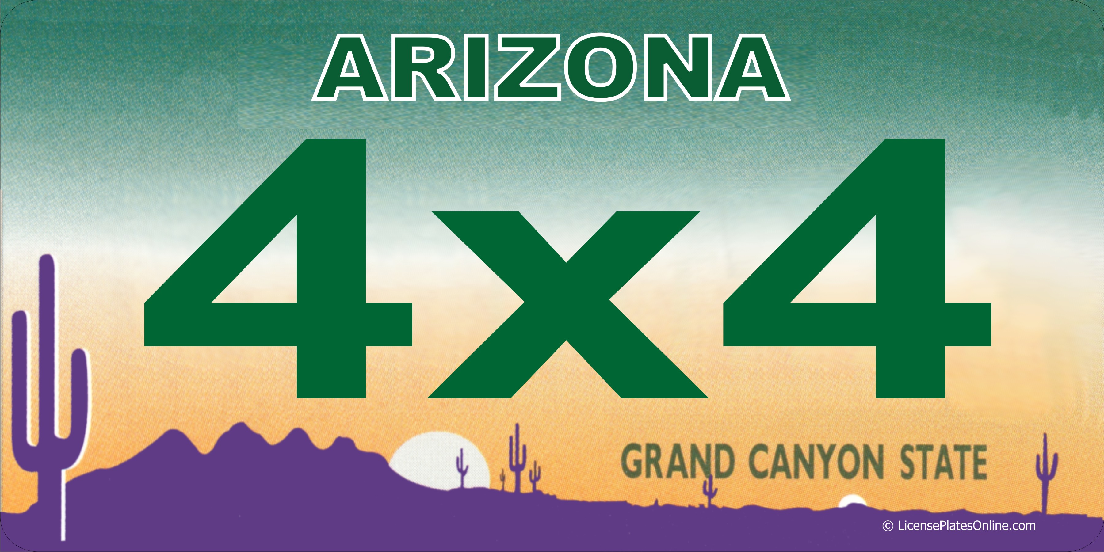 Arizona 4x4 Photo LICENSE PLATE  Free Personalization on this PLATE