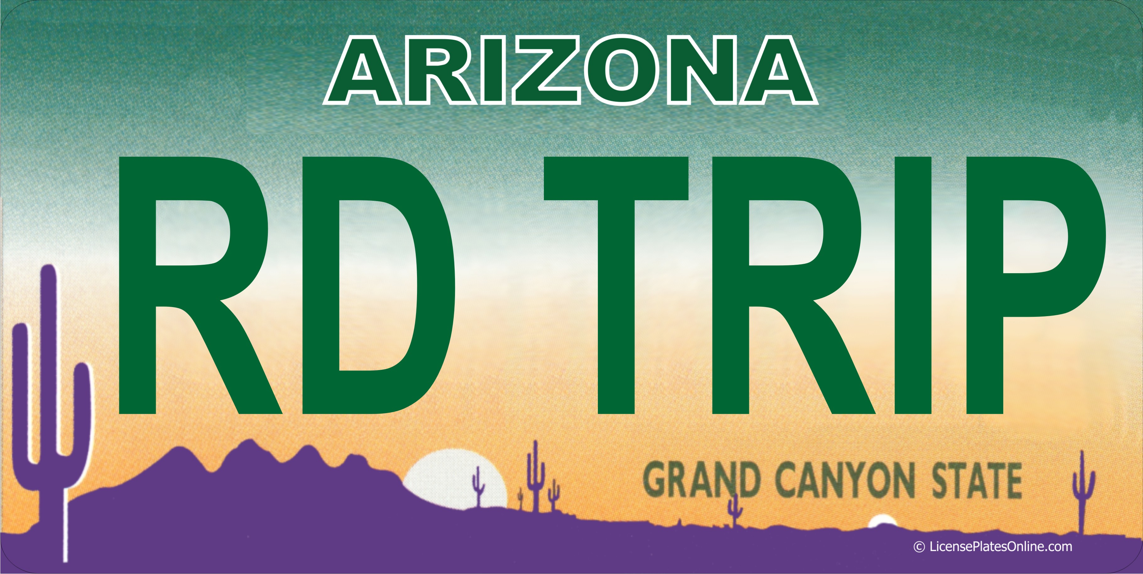Arizona RD TRIP Photo LICENSE PLATE  Free Personalization on this PLATE