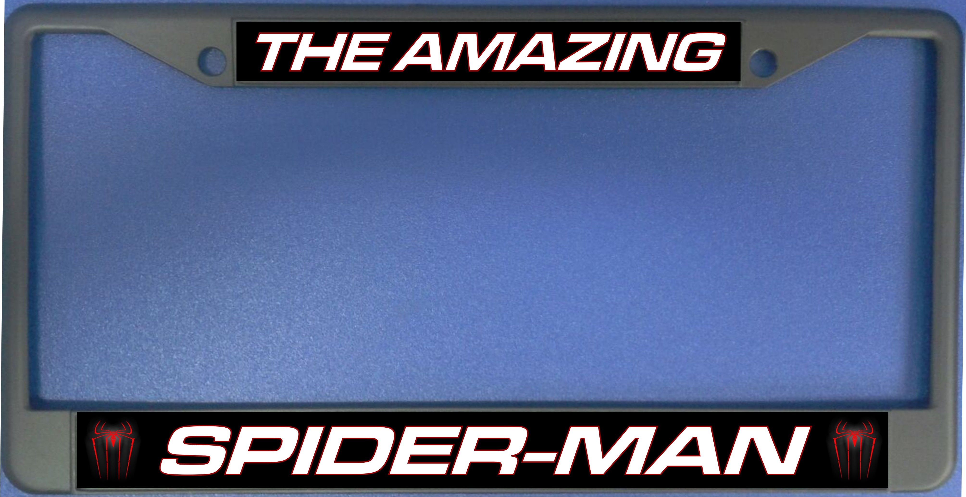The Amazing Spider Man Photo License Plate Frame  Free SCREW Caps with this Frame
