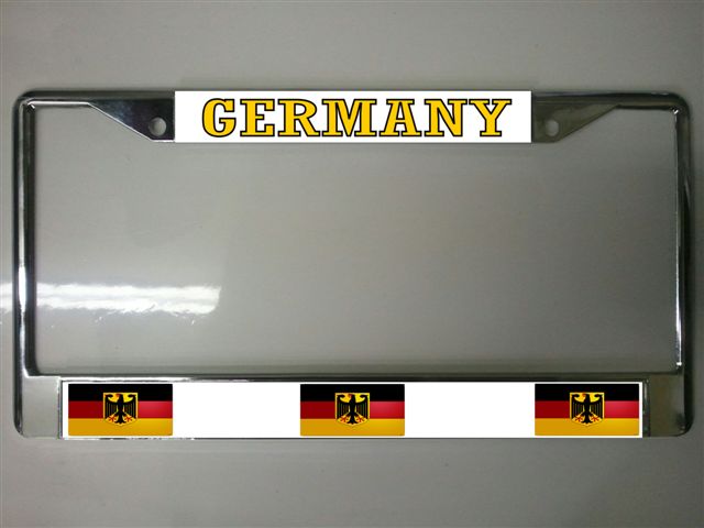 German FLAG Photo License Plate Frame  Free Screw Caps with this Frame