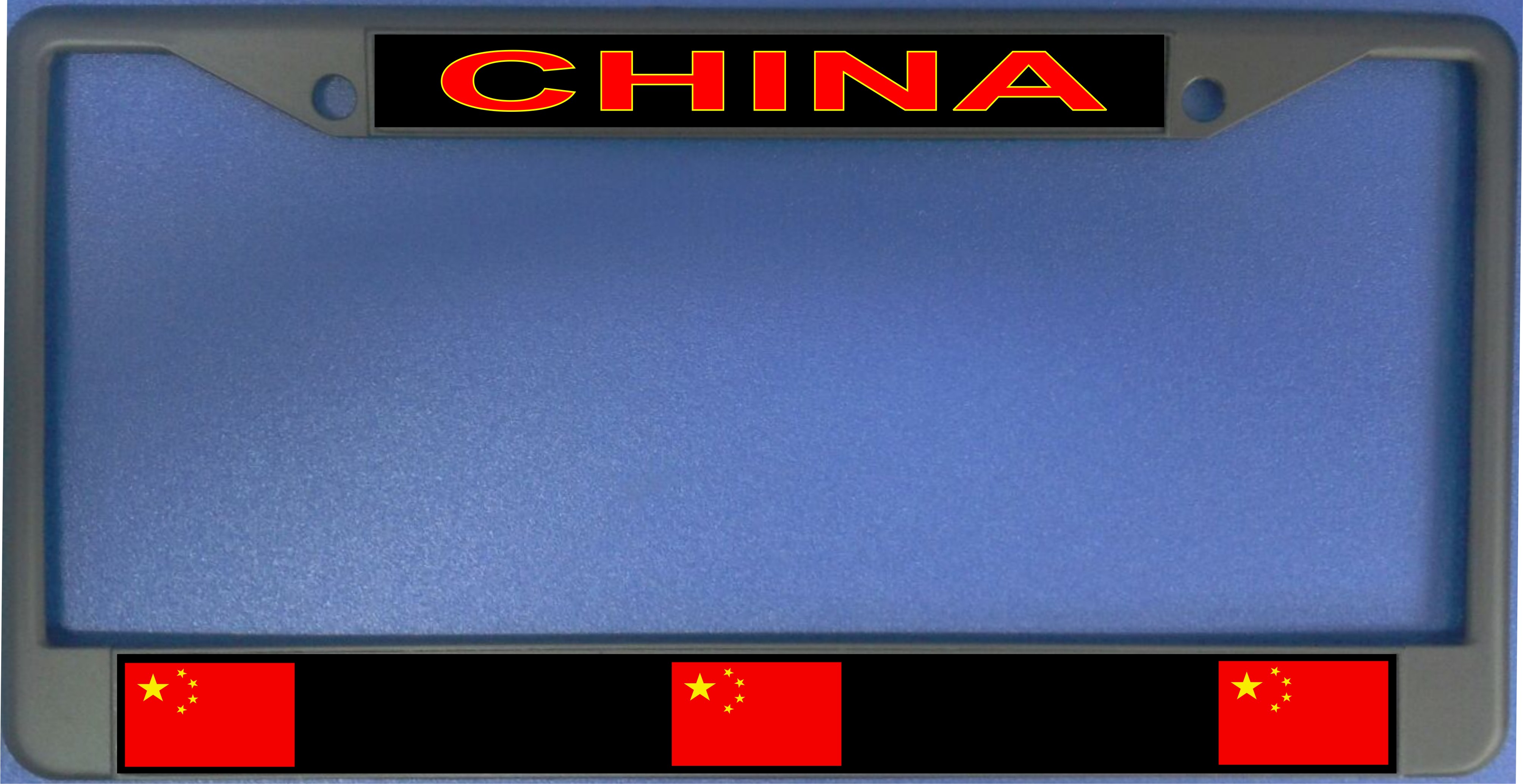 China FLAG Photo License Plate Frame  Free Screw Caps with this Frame