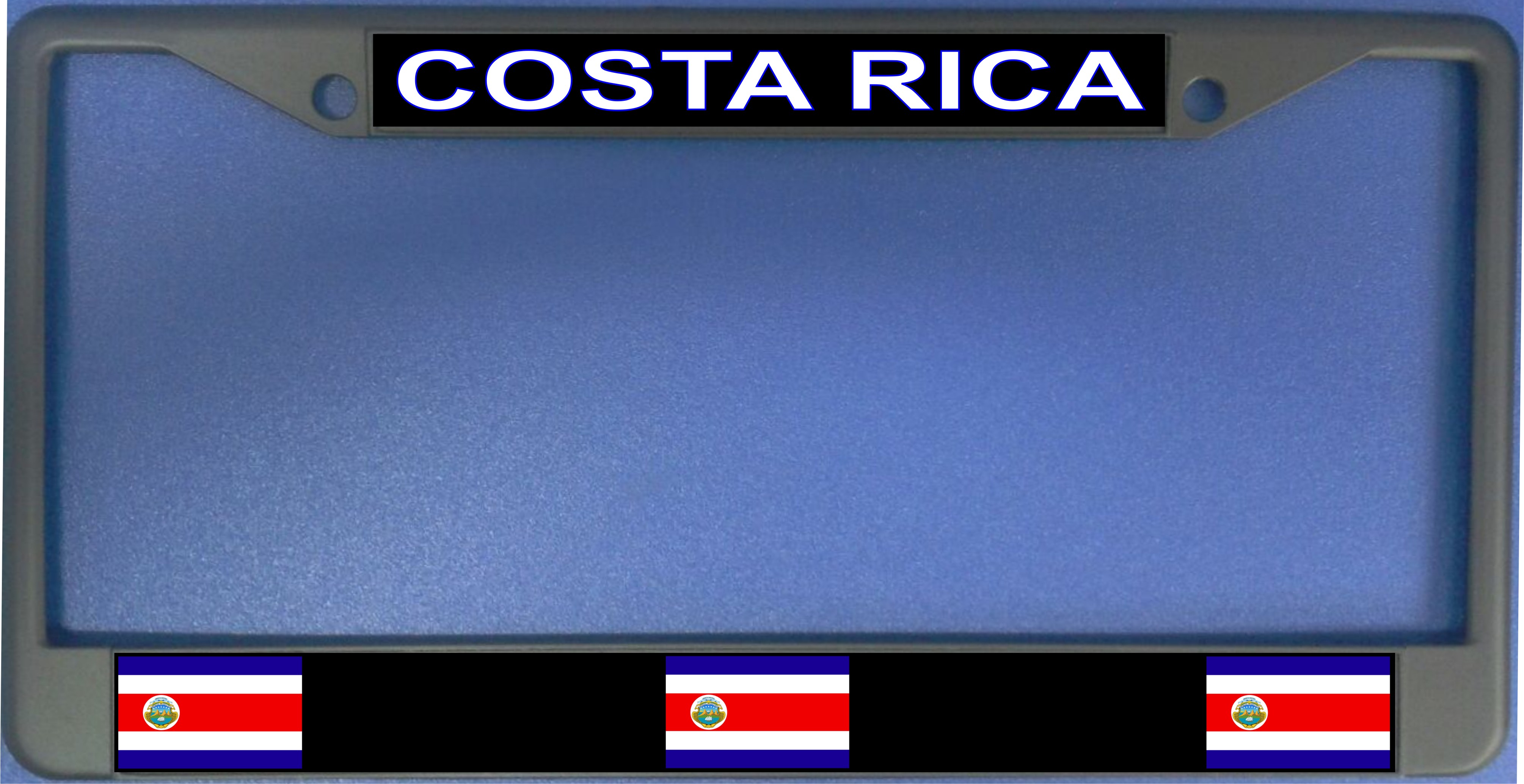 Costa Rica Flag Photo License Plate Frame  Free SCREW Caps with this Frame