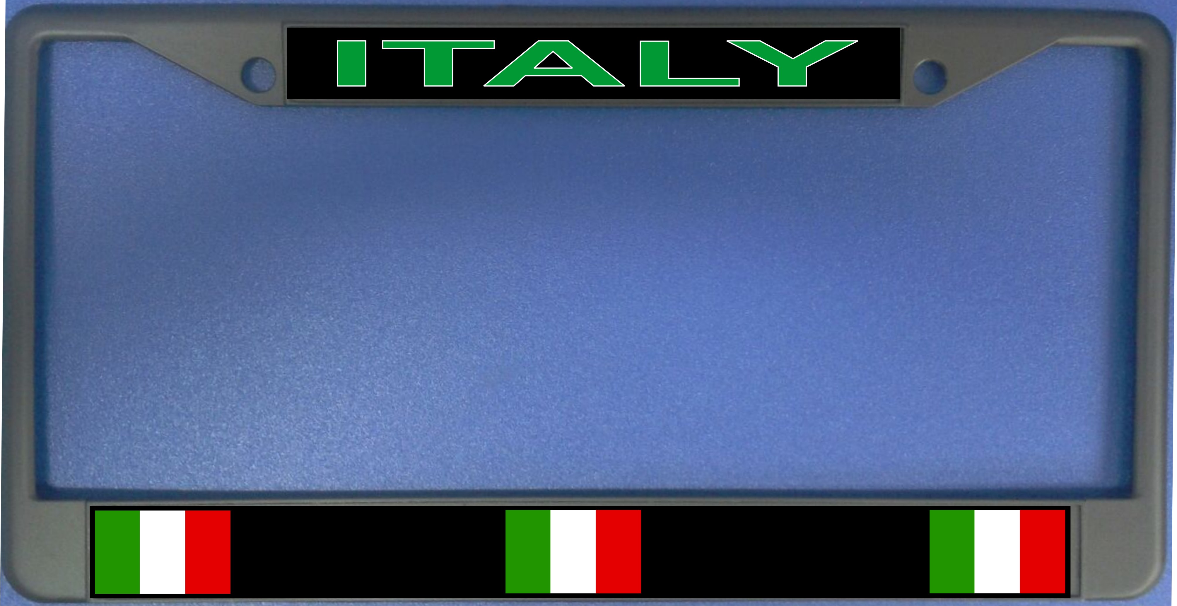 Italy Flag Photo License Plate Frame  Free SCREW Caps with this Frame