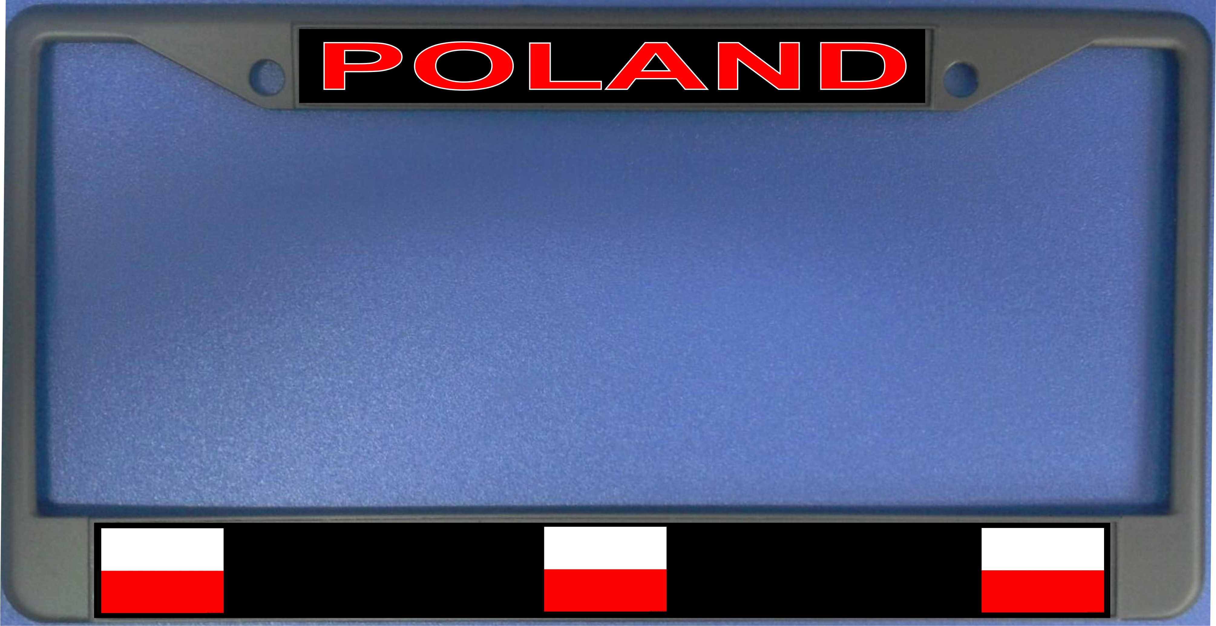 Poland Flag Photo License Plate Frame  Free SCREW Caps with this Frame