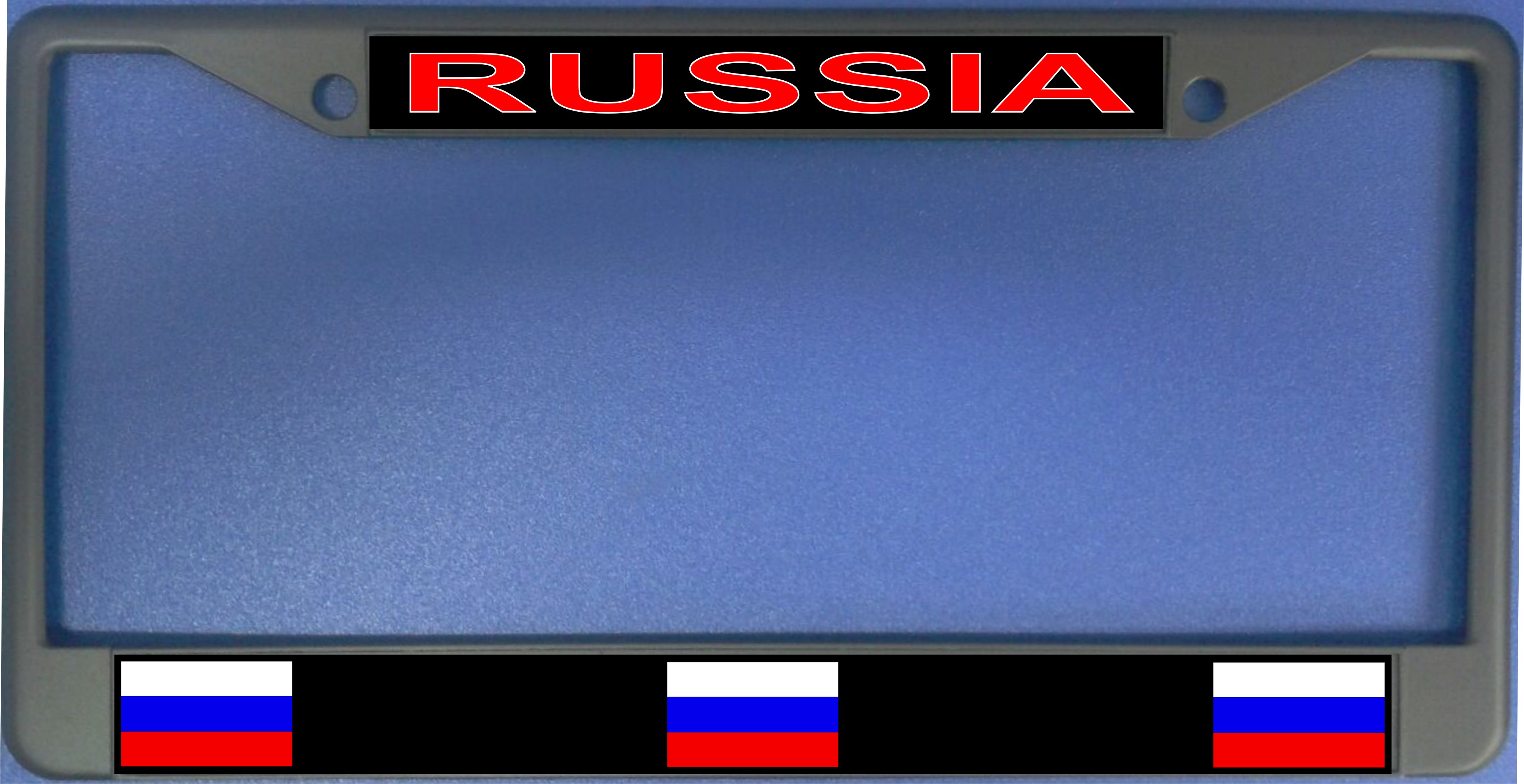 Russia Flag Photo License Plate Frame Free SCREW Caps Included