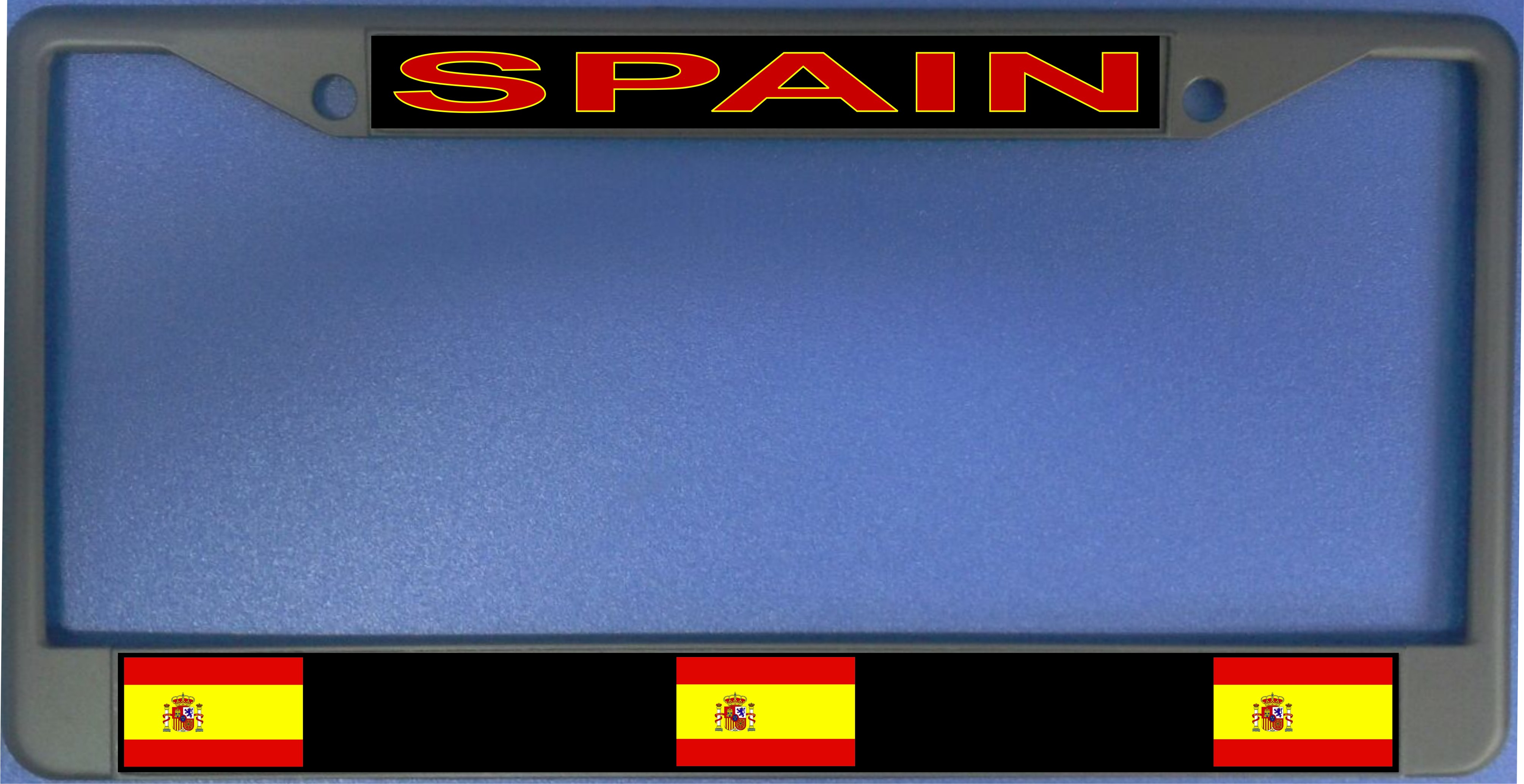 Spain Flag Photo License Plate Frame Free SCREW Caps Included
