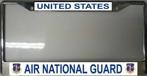 Air National Guard Photo License Plate Frame  Free SCREW Caps with this Frame