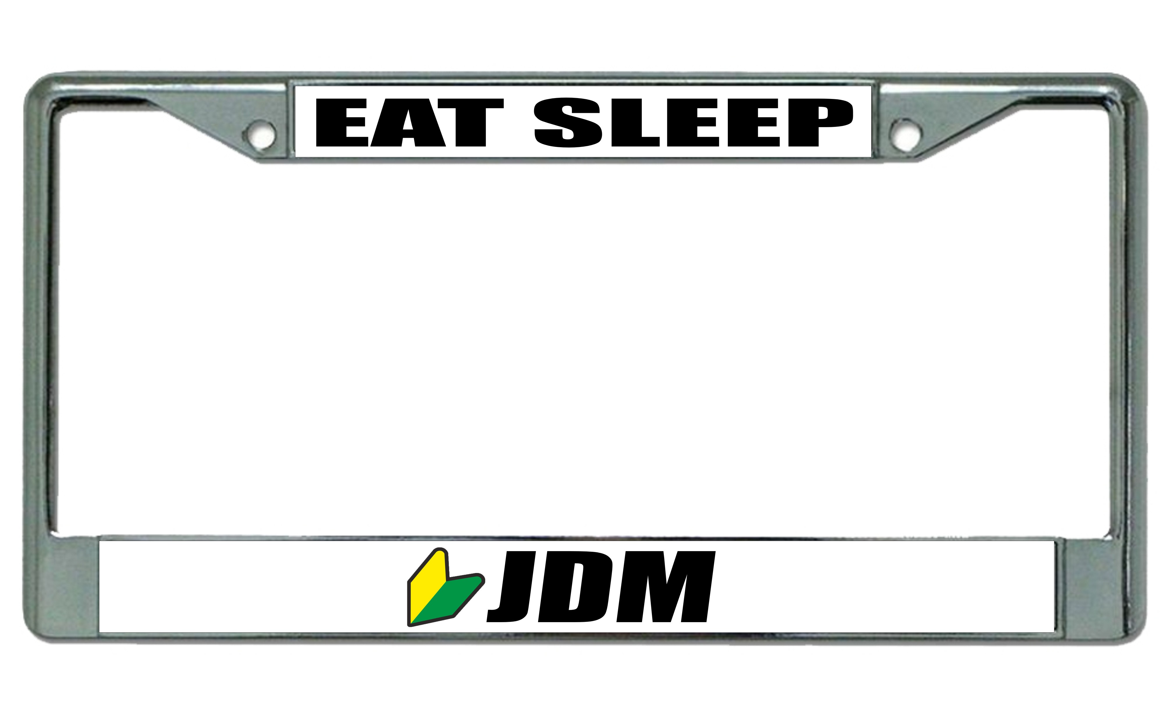 Eat Sleep JDM With Logo Photo License Plate Frame  Free SCREW Caps with this Frame