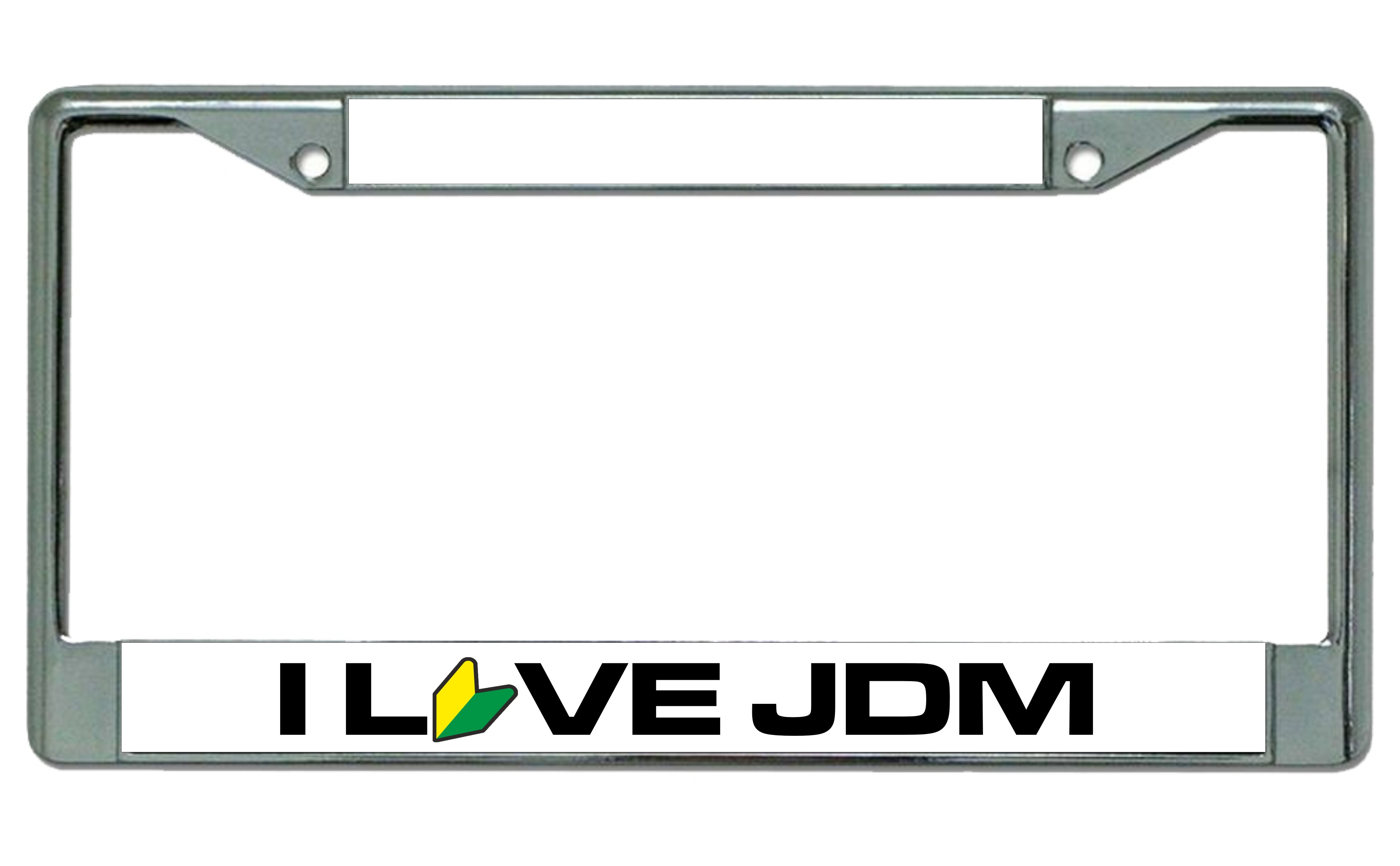 I Love JDM With Logo Photo License Plate Frame  Free SCREW Caps with this Frame