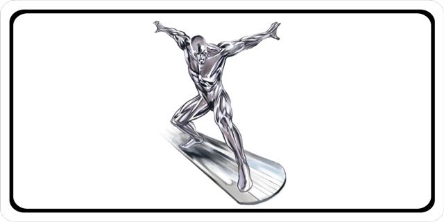 Silver Surfer On White Photo LICENSE PLATE   Free Personalization on this PLATE