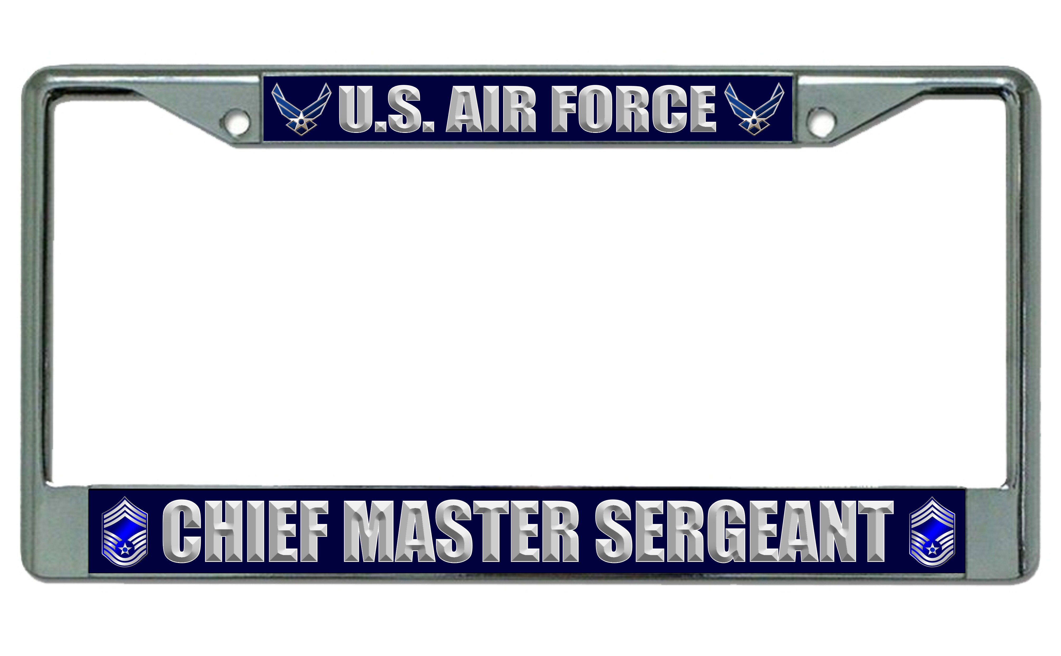 Air Force Chief Master Sergeant License Frame.  Free SCREW Caps Included