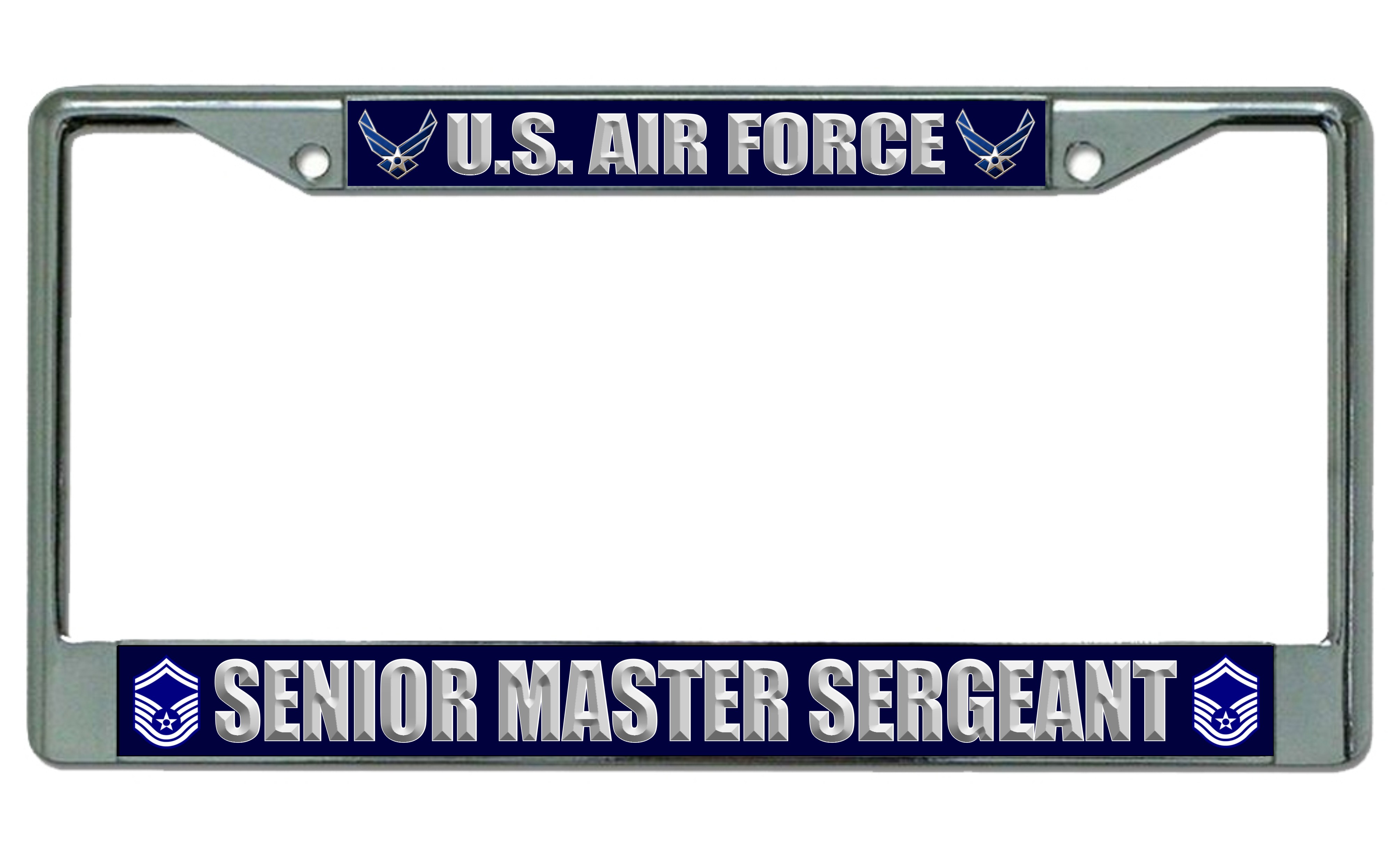 Air Force Senior Master Sergeant License Frame.  Free SCREW Caps Included
