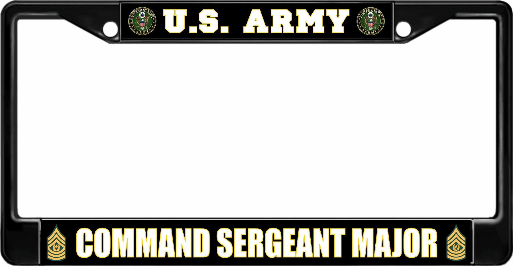 U.S. Army Command Sergeant Major Black LICENSE PLATE Frame
